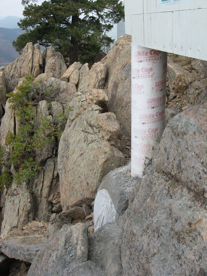 Quad-Lock ICF Home Built on the Rocks - Concrete Column supporting floors - Energywise Sustainable Products CO