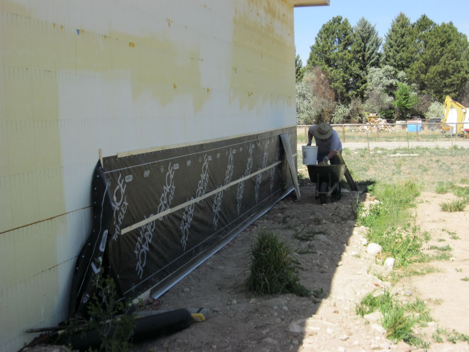 Exterior rusty metal wainscot application