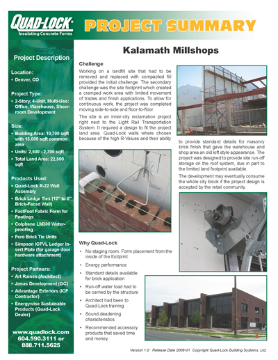 Read the Project Summary for Kalamath Millshops here...